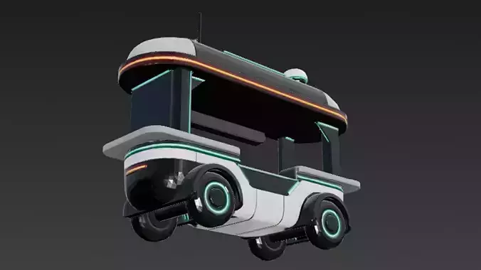 Cyberpunk Food Kiosk 3D Model Low-poly 3D model 5