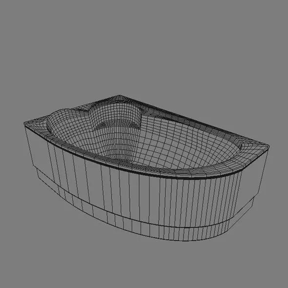 Acrylic Corner Bathtub 3D model_3