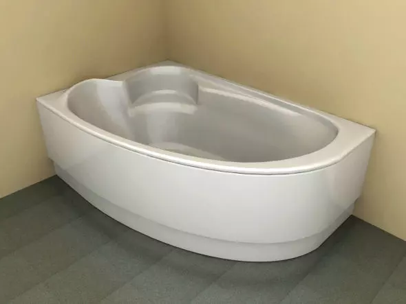 Acrylic Corner Bathtub 3D model_0