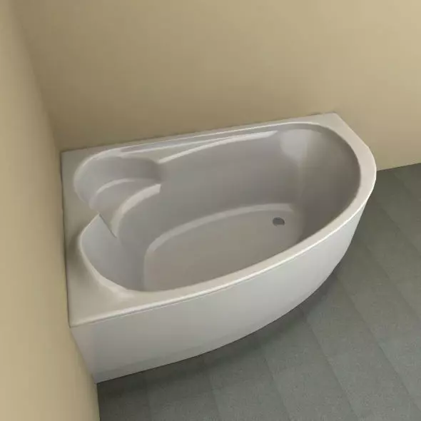 Acrylic Corner Bathtub 3D model_1