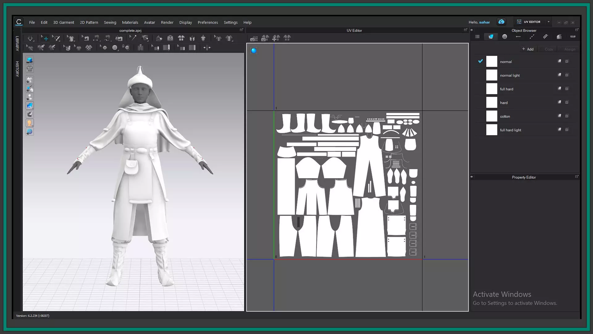 female Mongol warrior outfit with texture and smart material 3D model_6