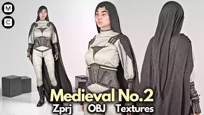 Medieval No2 Marvelous Designer   Clo3d   OBJ   FBX   Texture