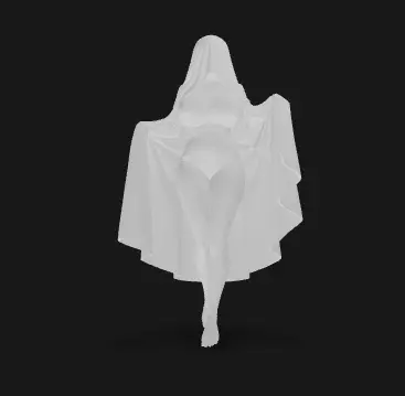 Ethereal Figure - Veiled Female Specter 3D model_5