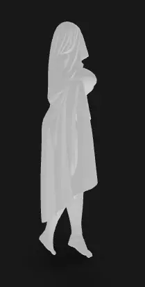Ethereal Figure - Veiled Female Specter 3D model_1