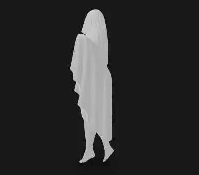 Ethereal Figure - Veiled Female Specter 3D model_0