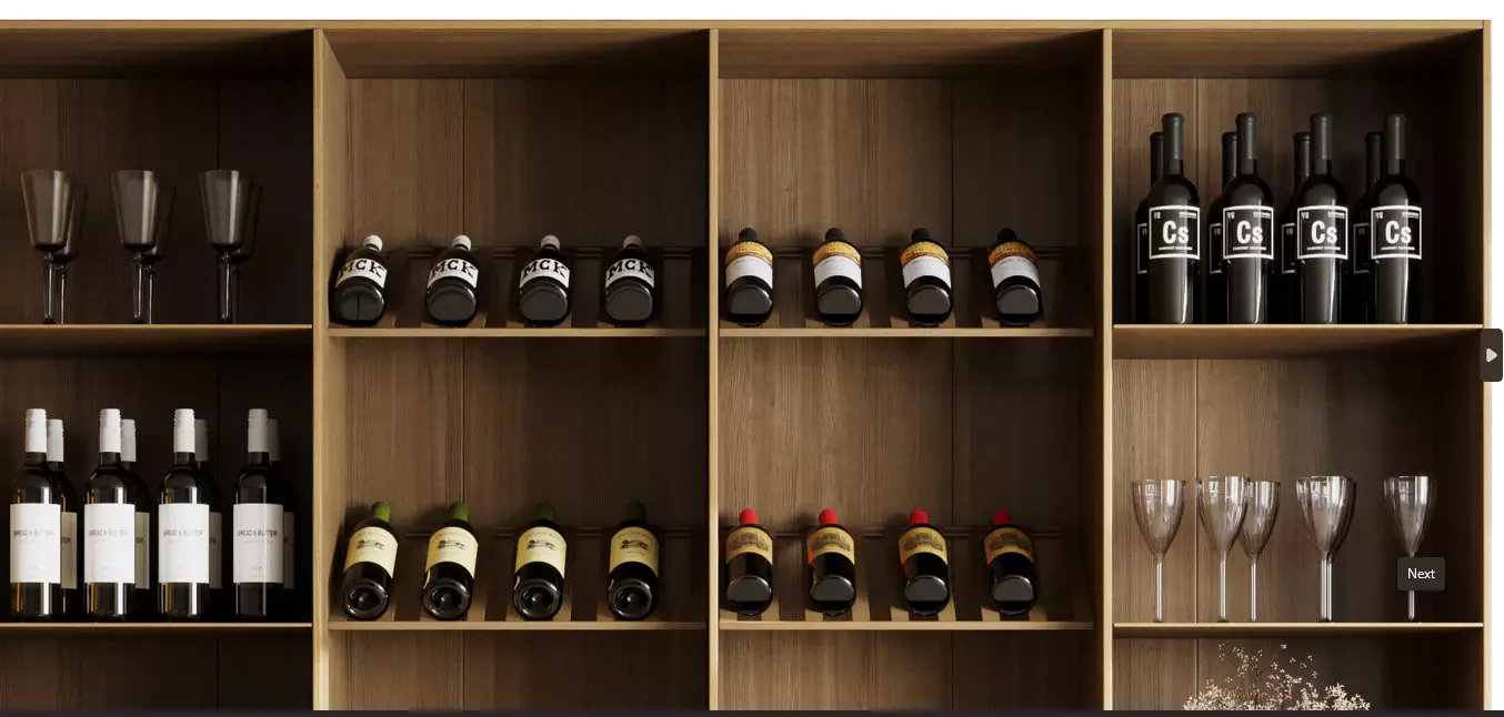 Wine cabinet with Wine Bar in a restaurant and home 13 3D model_9