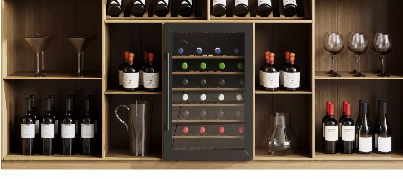 Wine cabinet with Wine Bar in a restaurant and home 13 3D model_3