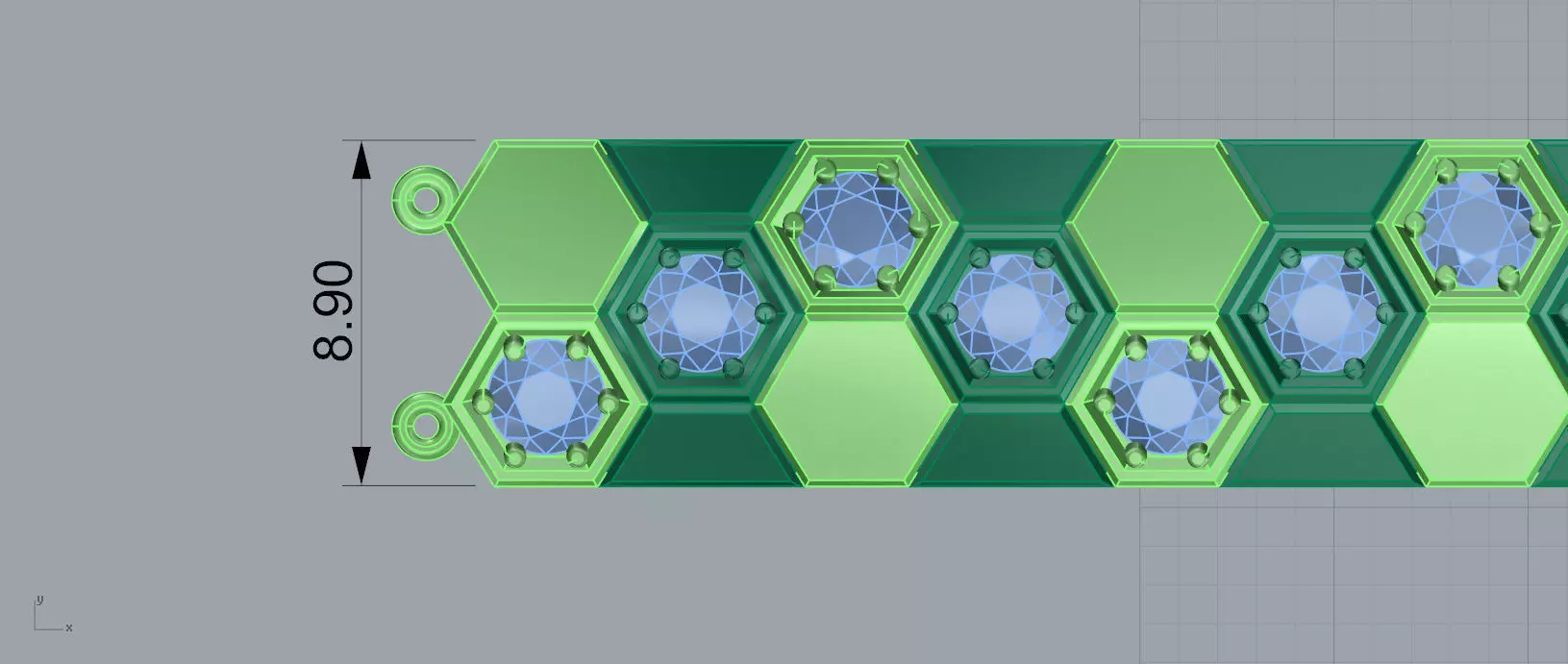 Bee de Chaumet Bracelet Hexagon 3D print model_8