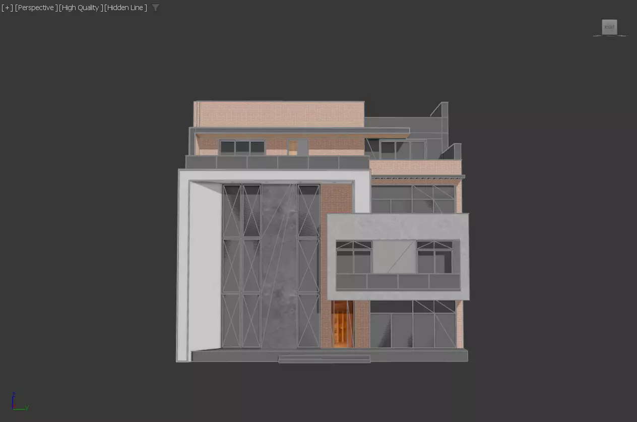 Modern House exterior 3D model_10