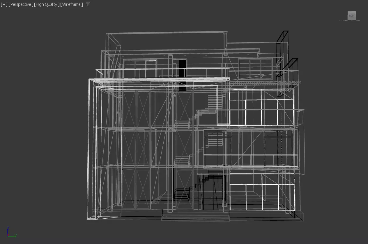 Modern House exterior 3D model_3