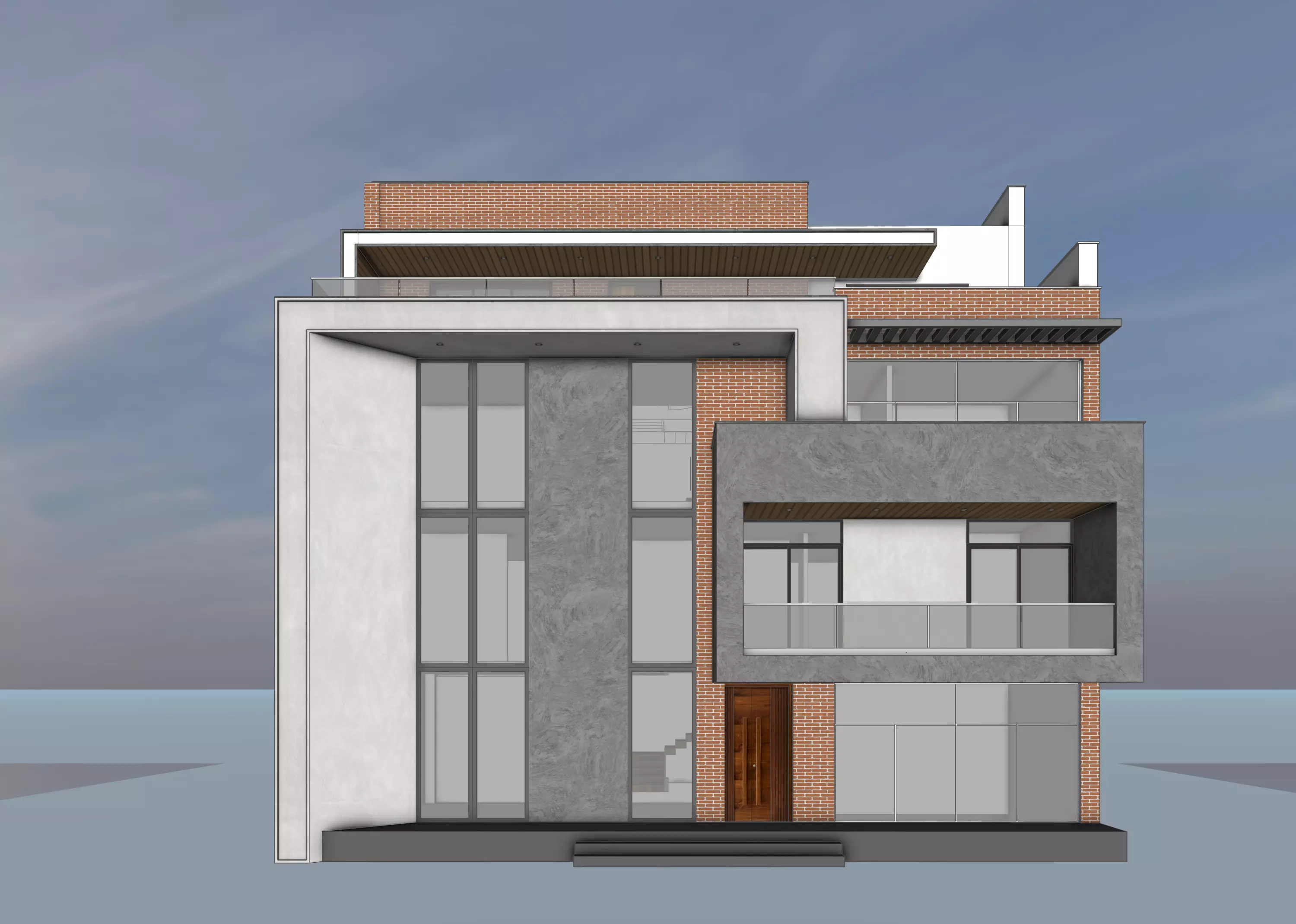 Modern House exterior 3D model_12