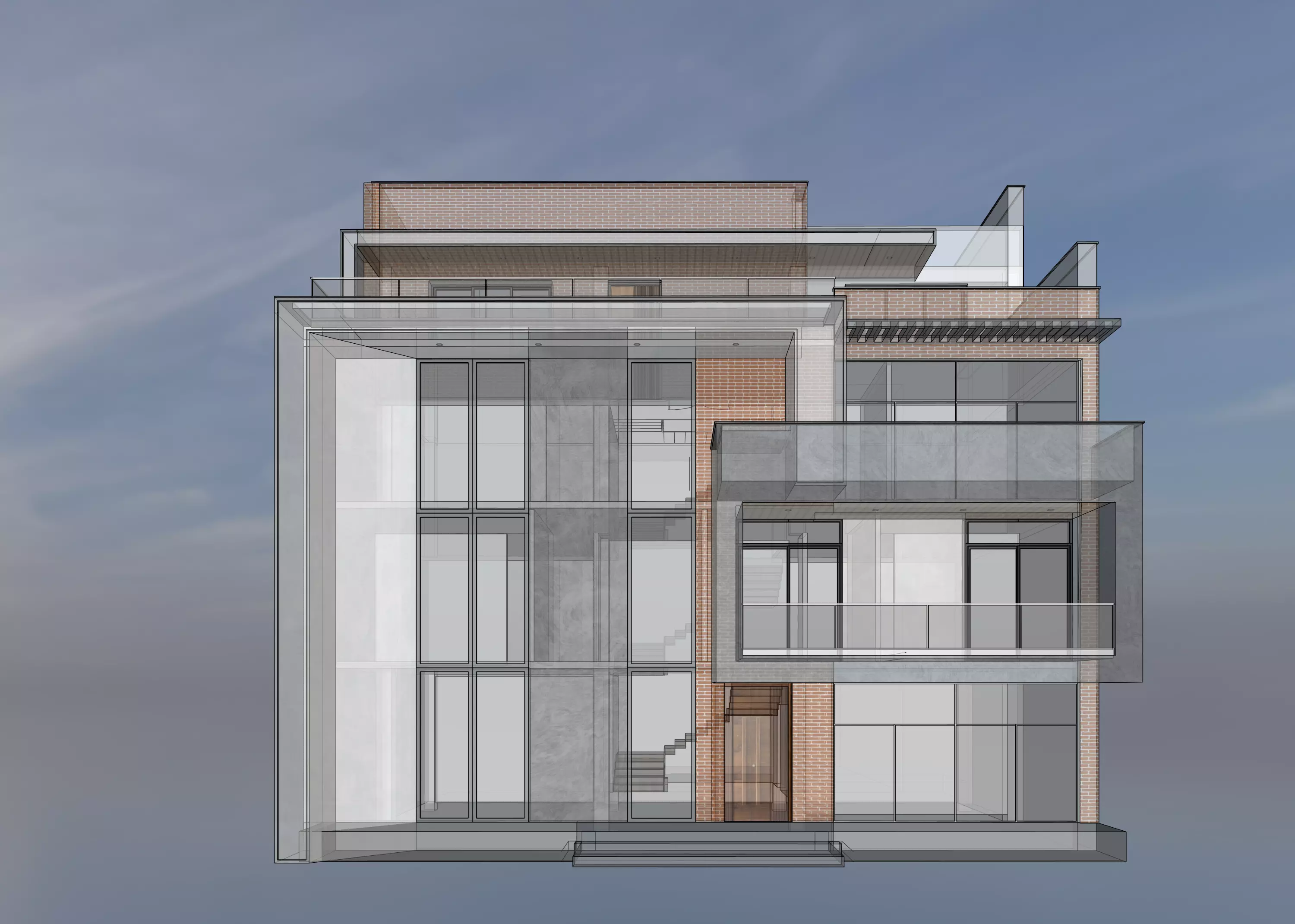 Modern House exterior 3D model_13