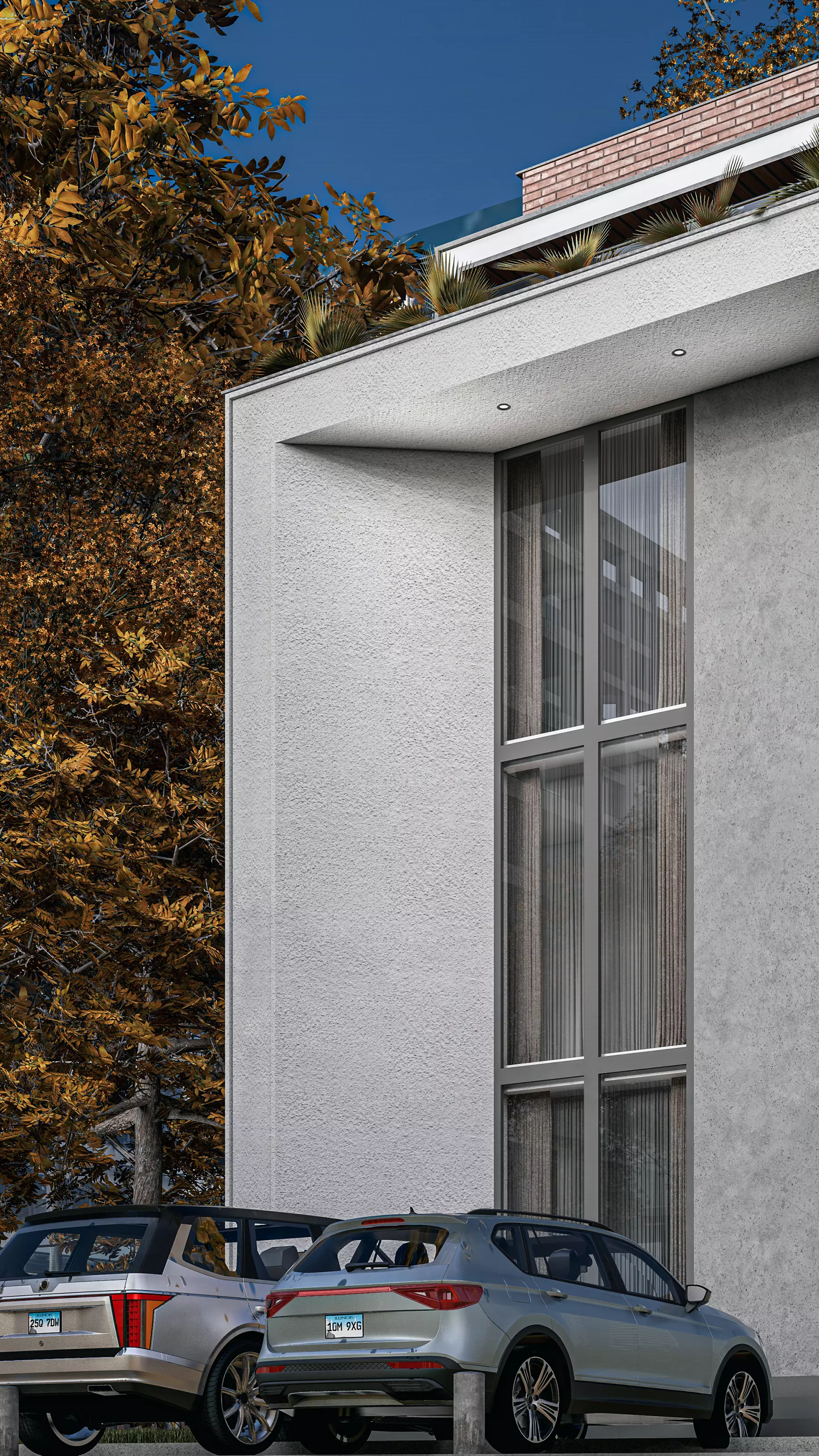 Modern House exterior 3D model_5