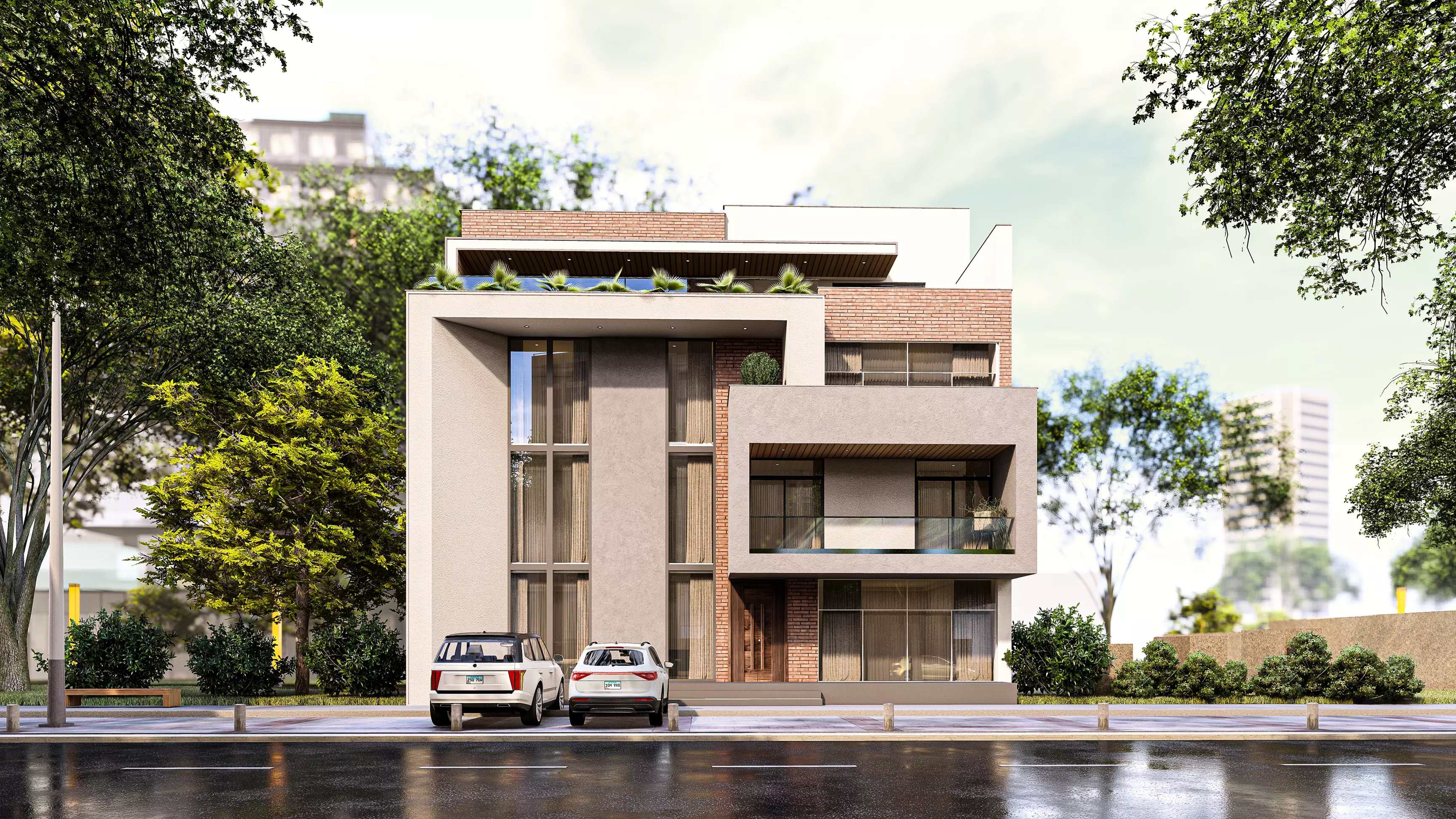 Modern House exterior 3D model_8