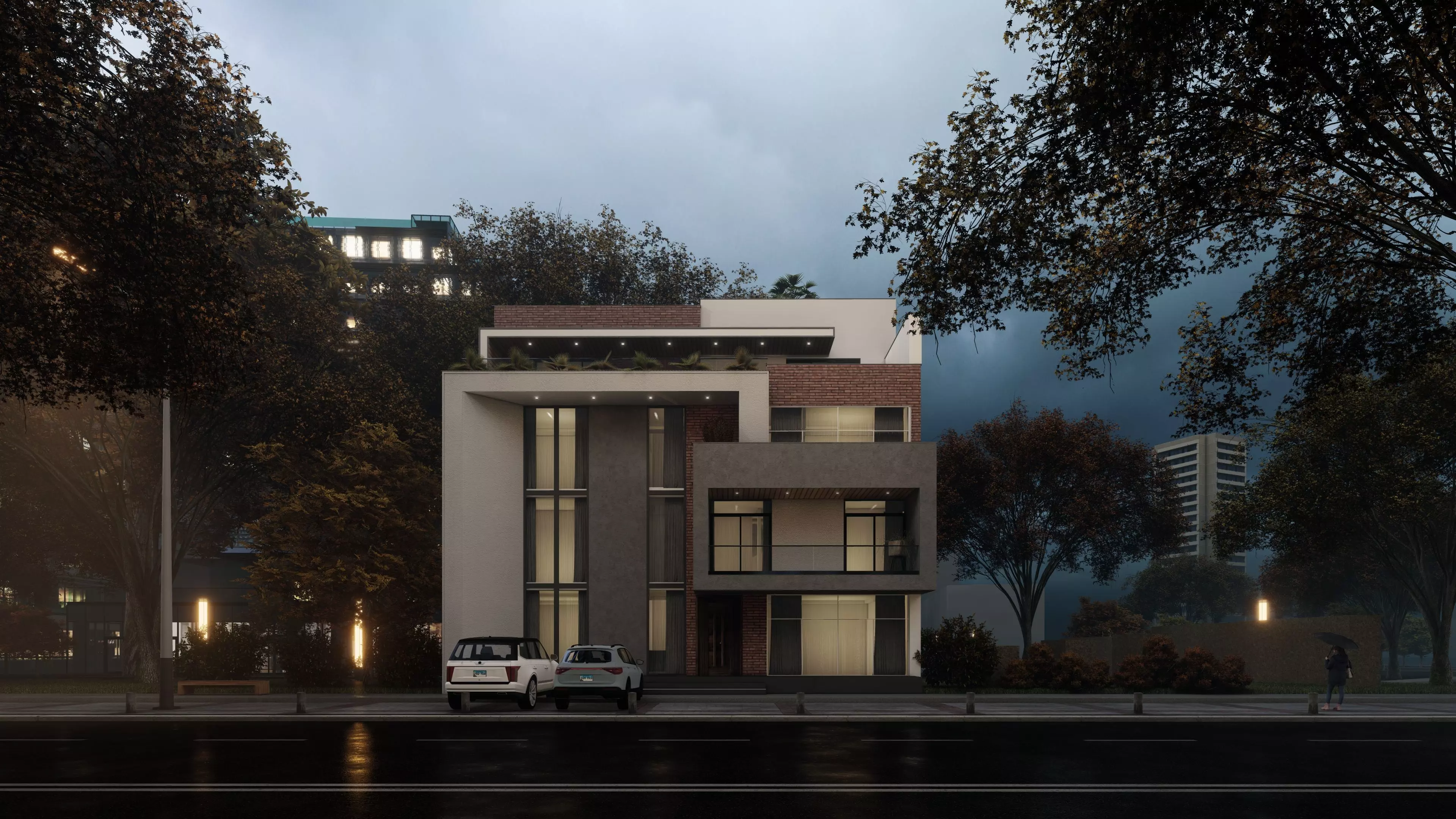 Modern House exterior 3D model_4