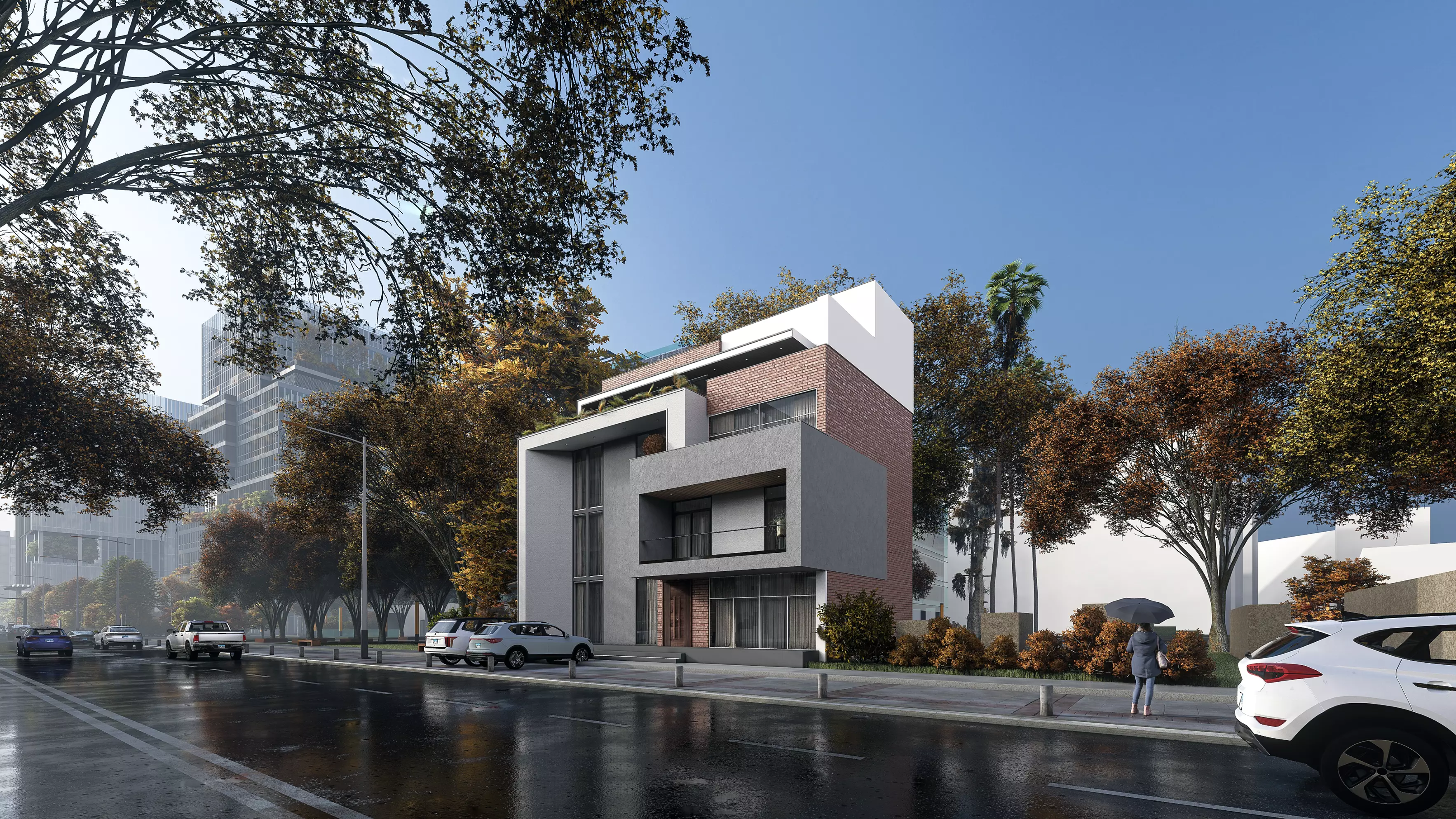 Modern House exterior 3D model_7