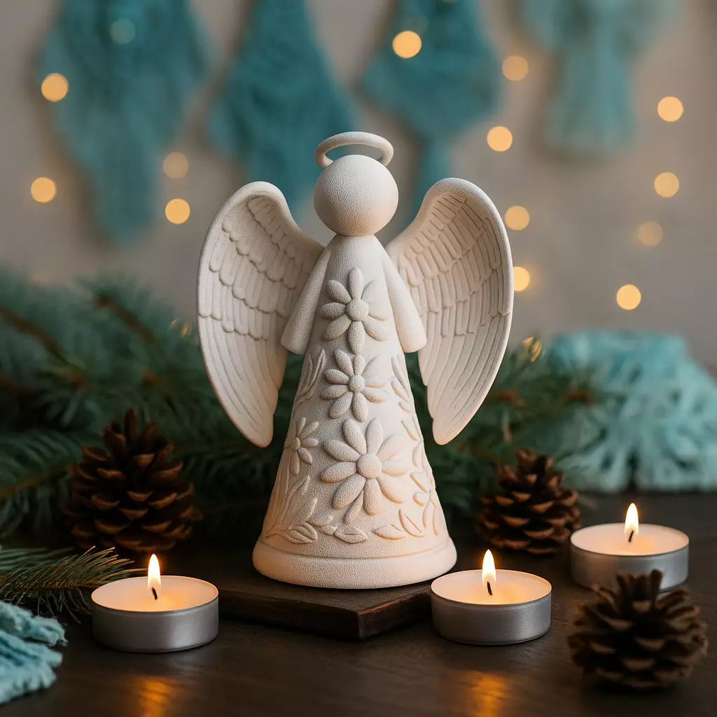 Christmas Angel Candle Holder  Glowing Holiday Decoration 3D print model_5