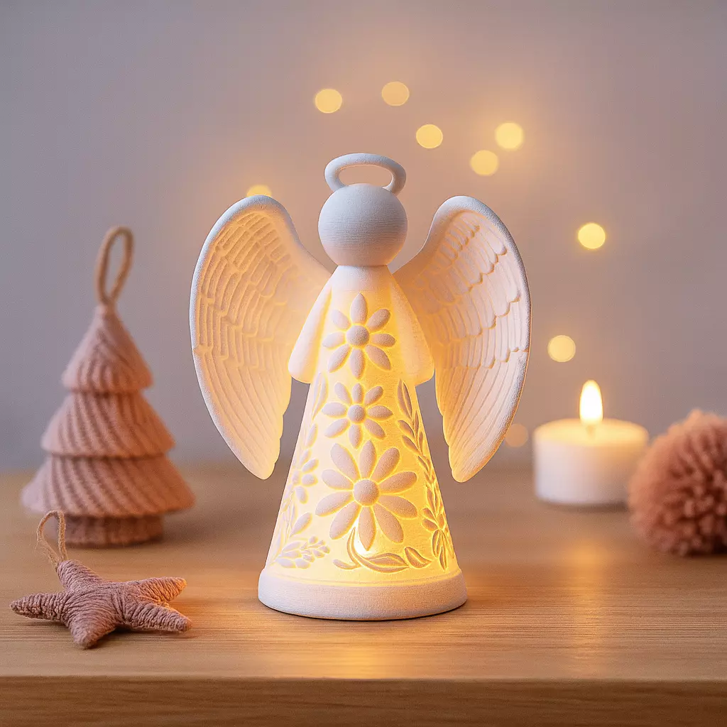 Christmas Angel Candle Holder  Glowing Holiday Decoration 3D print model_6
