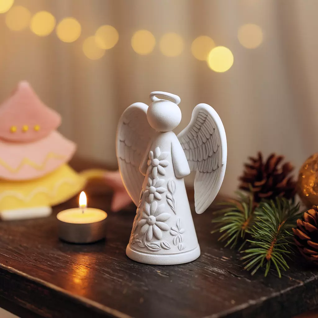 Christmas Angel Candle Holder  Glowing Holiday Decoration 3D print model_4