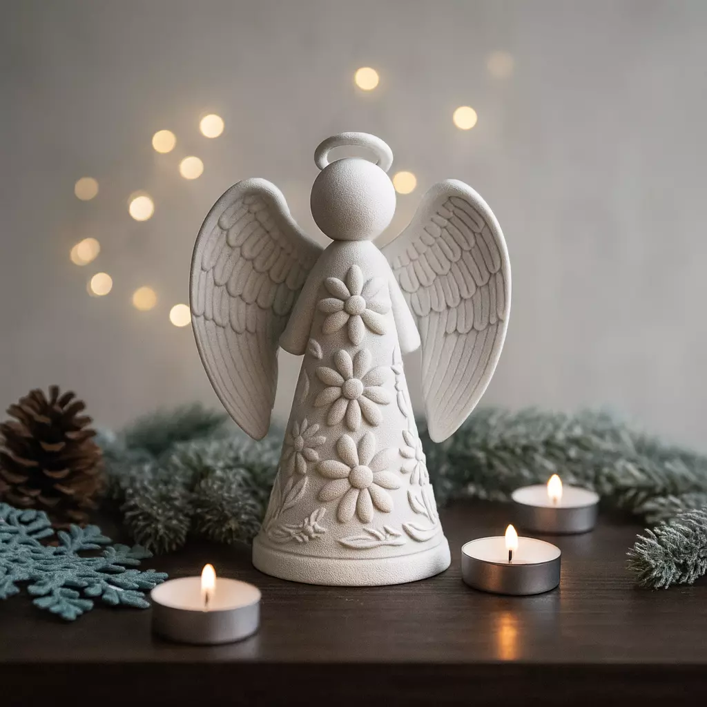 Christmas Angel Candle Holder  Glowing Holiday Decoration 3D print model_2