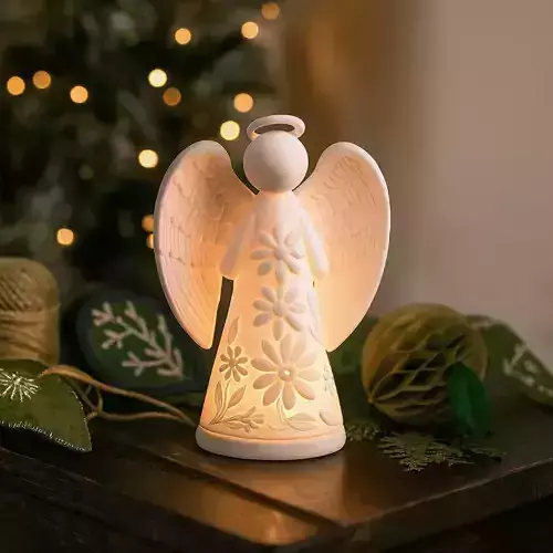 Christmas Angel Candle Holder  Glowing Holiday Decoration 3D print model