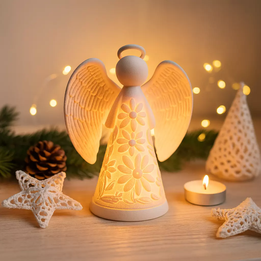 Christmas Angel Candle Holder  Glowing Holiday Decoration 3D print model_8