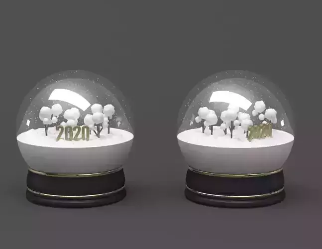 Snow Globe Christmas Decoration Low-poly 3D model