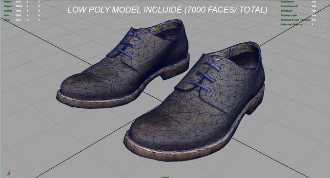 Shoes Low-poly 3D model_8