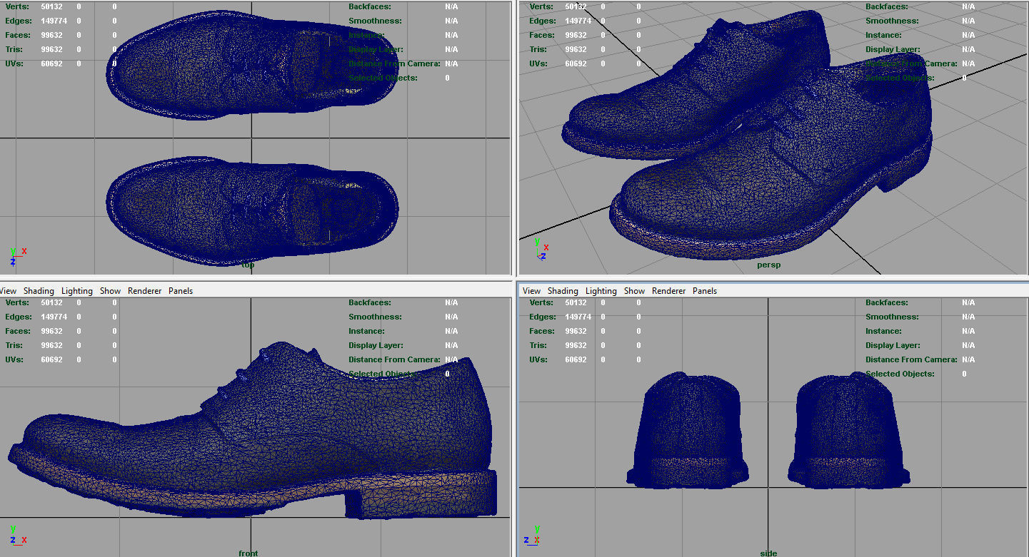 Shoes Low-poly 3D model_12