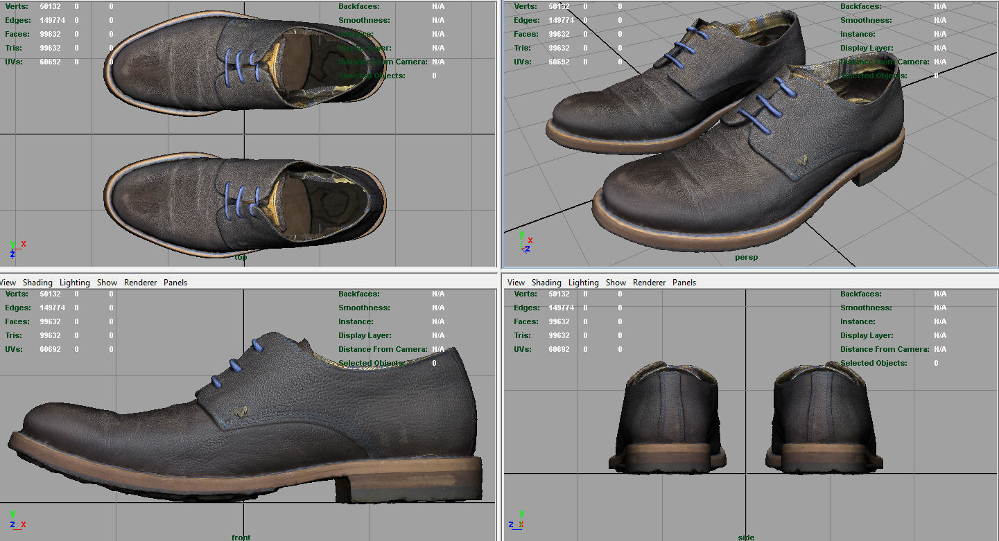 Shoes Low-poly 3D model_10