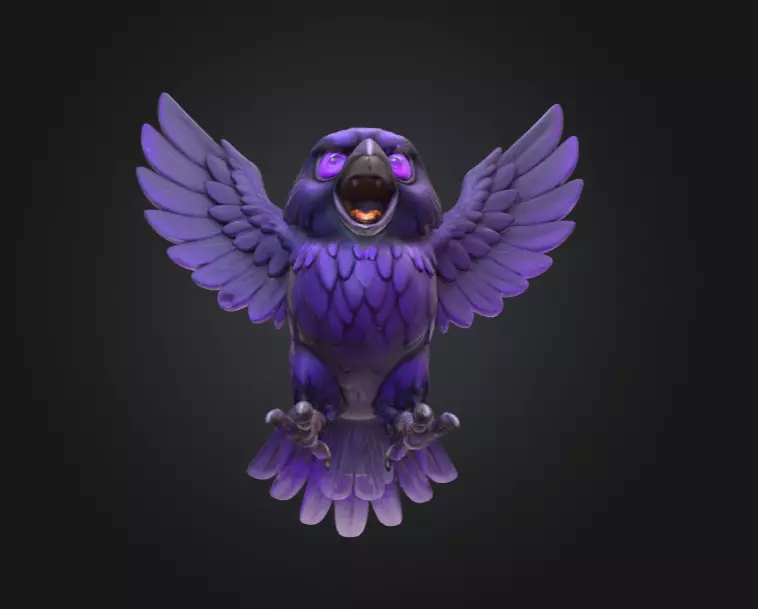 Raven Fury Low-poly 3D model_11