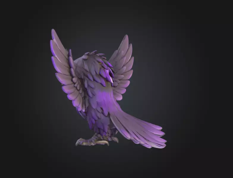 Raven Fury Low-poly 3D model_5