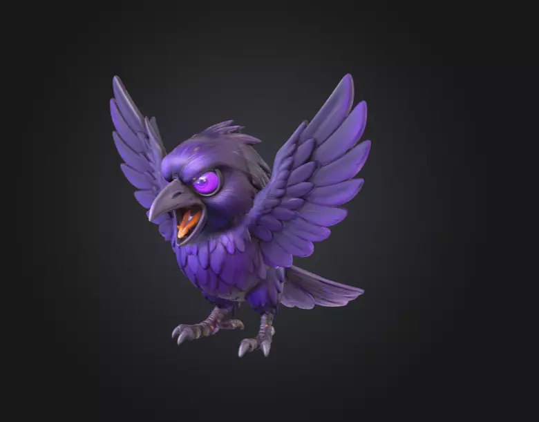 Raven Fury Low-poly 3D model_7