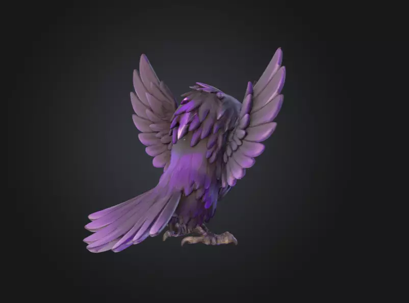 Raven Fury Low-poly 3D model_3