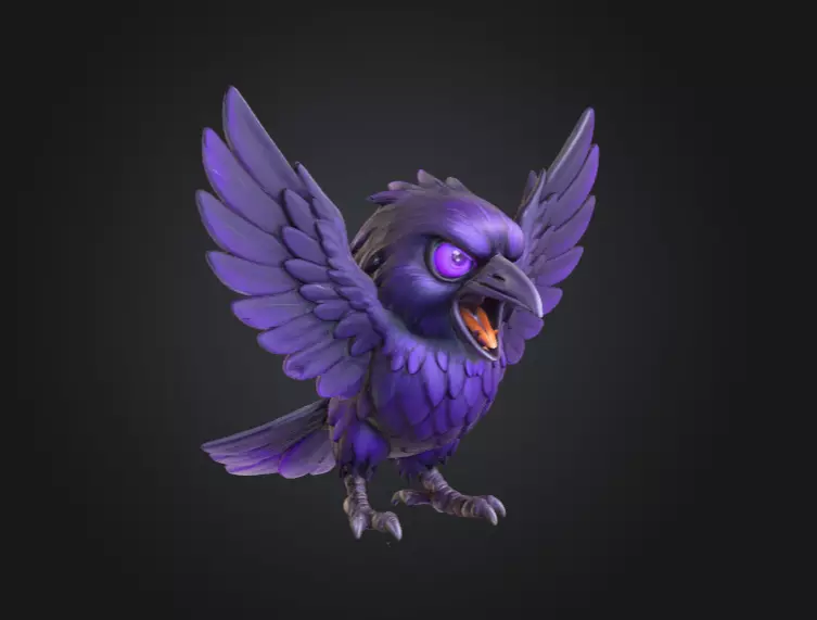 Raven Fury Low-poly 3D model_1