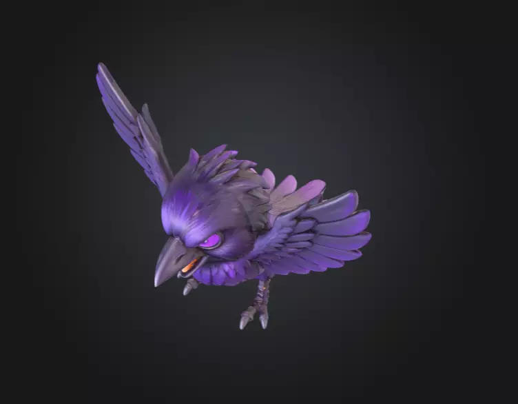 Raven Fury Low-poly 3D model_9