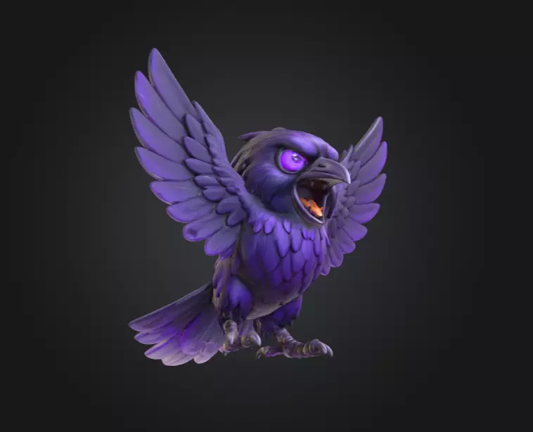 Raven Fury Low-poly 3D model_12