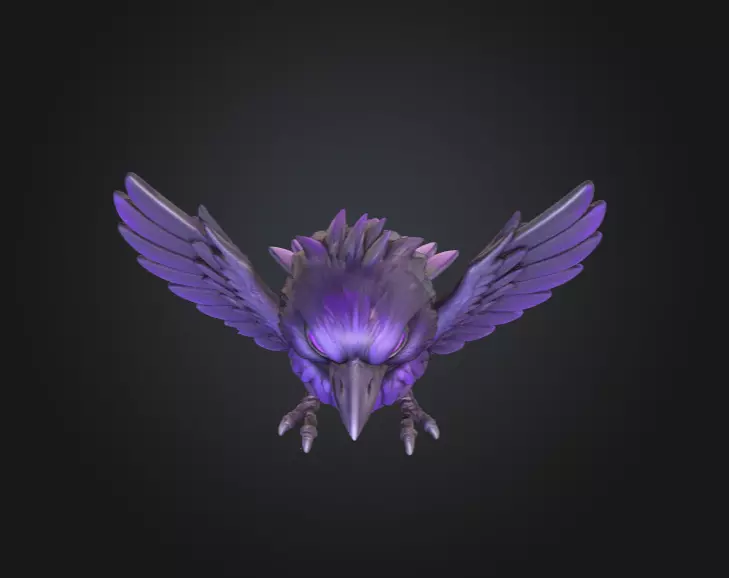 Raven Fury Low-poly 3D model_8