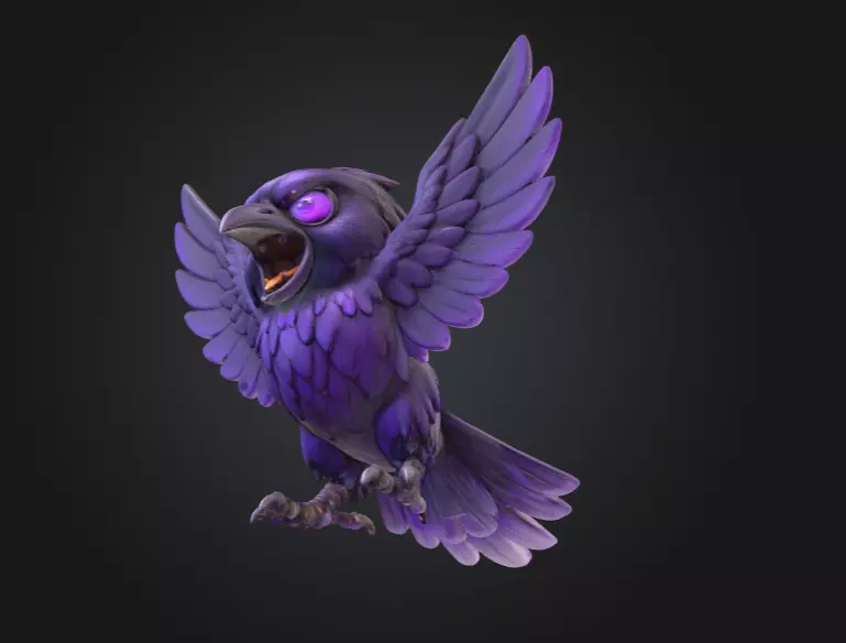 Raven Fury Low-poly 3D model_13