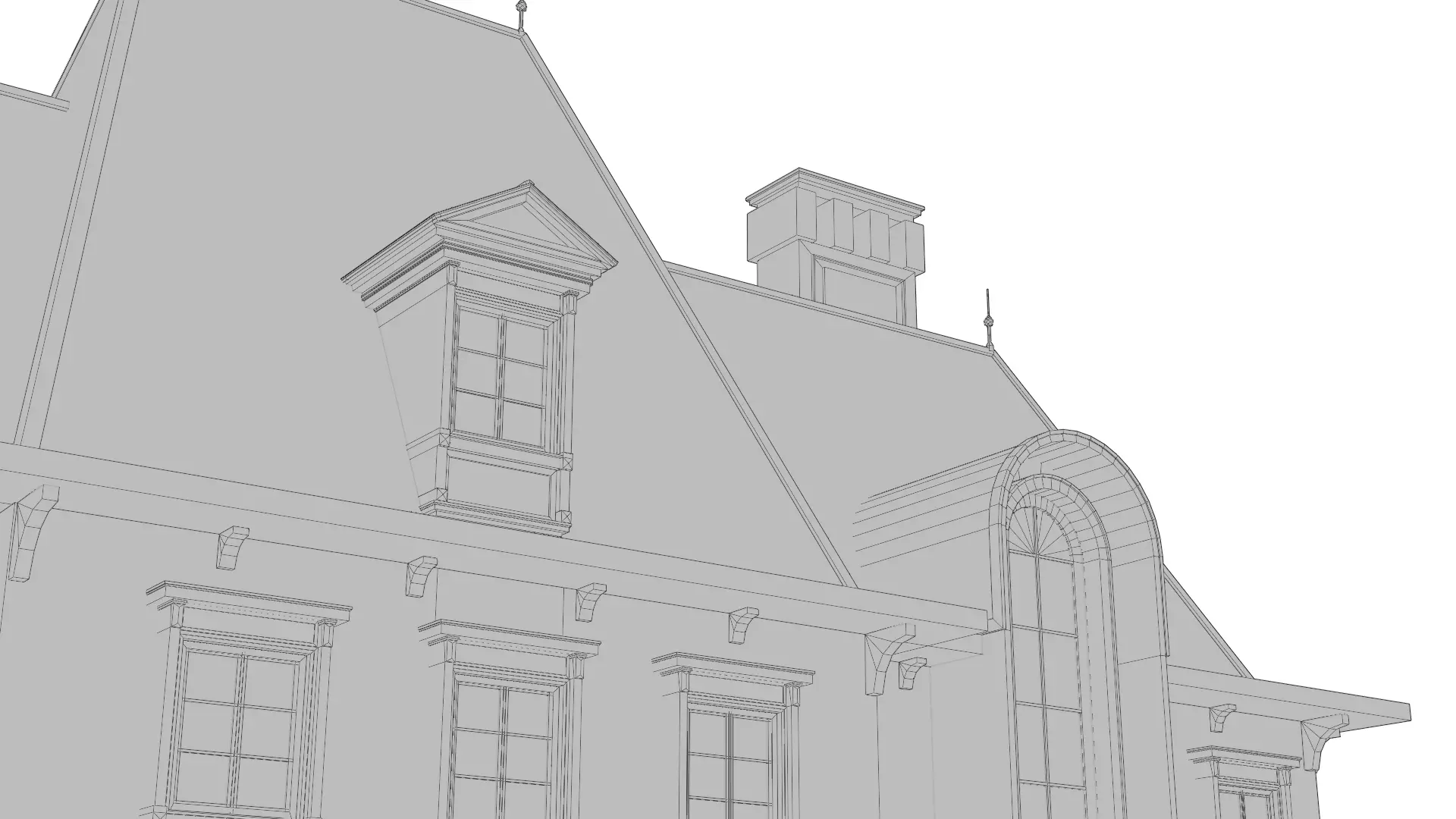 Classical European Building - House 24 3D model_13