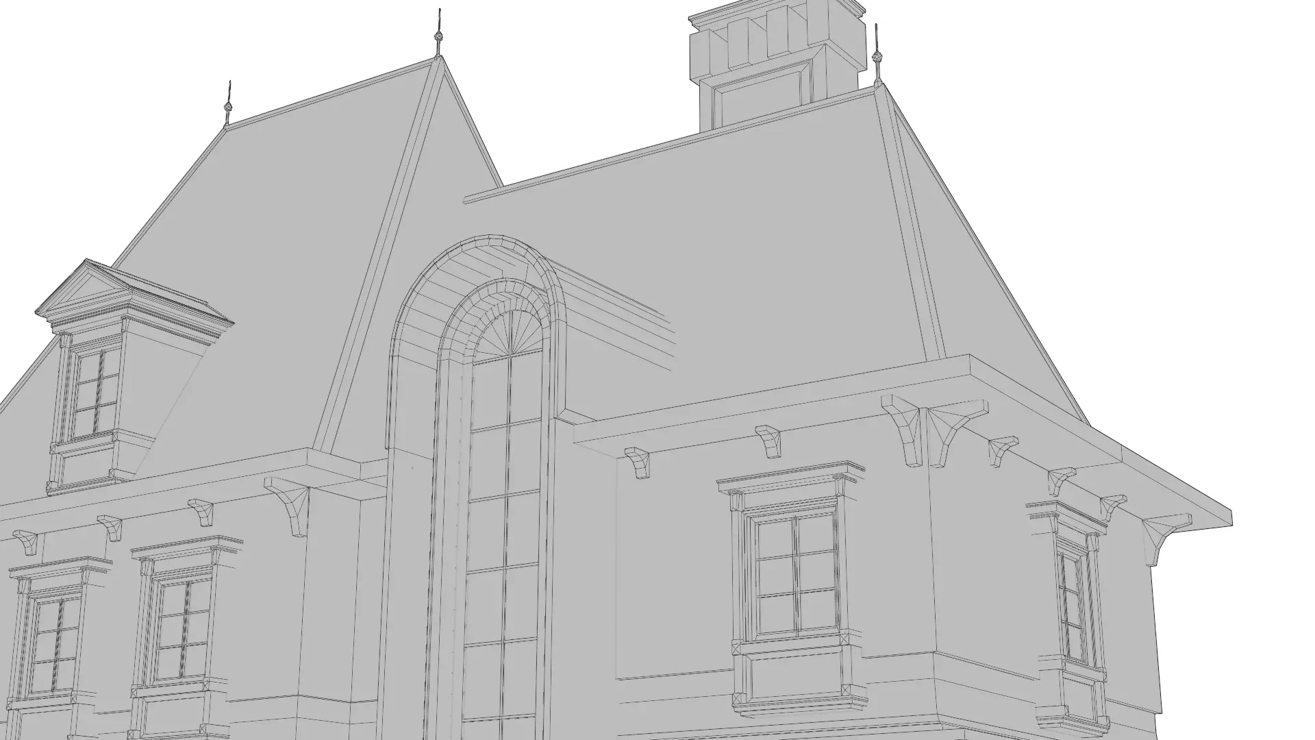 Classical European Building - House 24 3D model_15