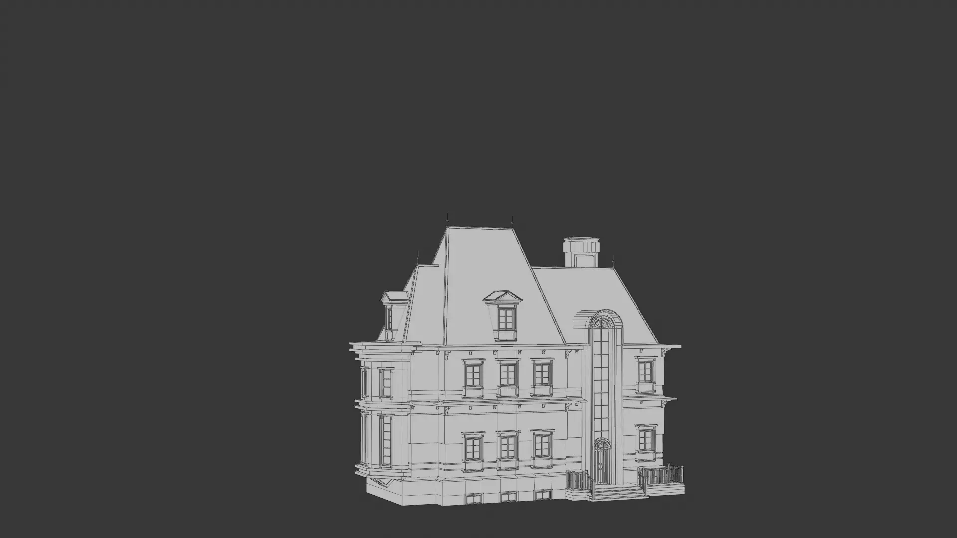 Classical European Building - House 24 3D model_1