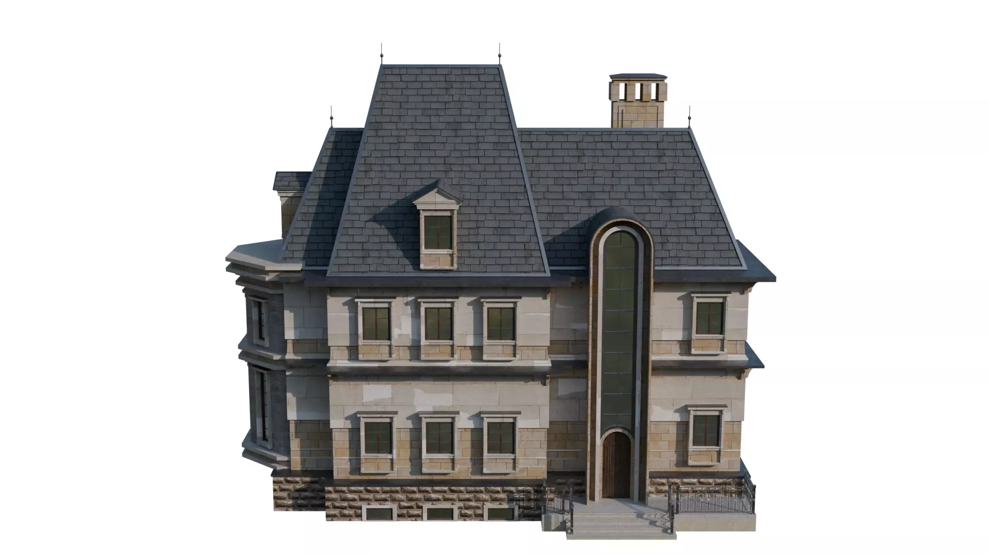 Classical European Building - House 24 3D model_3