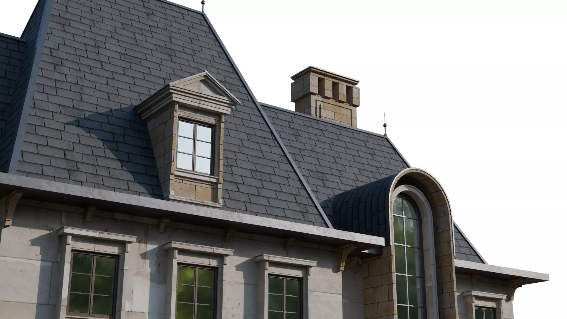 Classical European Building - House 24 3D model_6