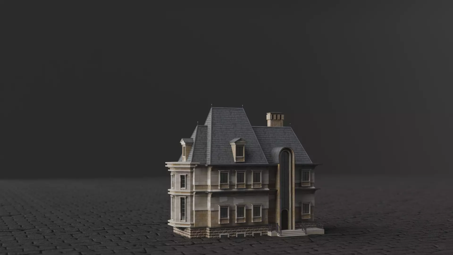 Classical European Building - House 24 3D model_0