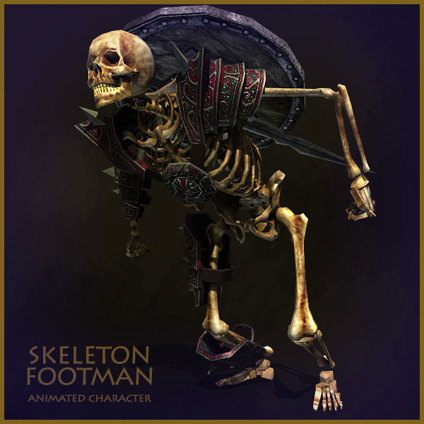 Skeleton Footman Low-poly 3D model_15