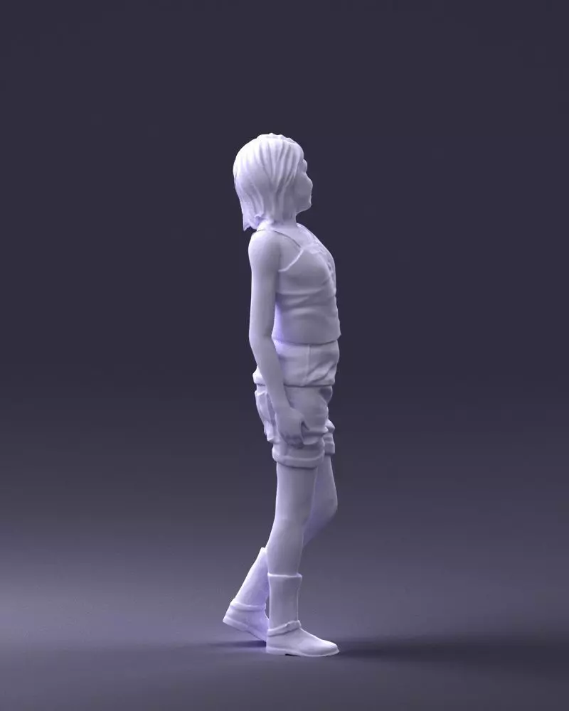 000358 Casual Girl in Summer Outfit 3dp 3D print model_4