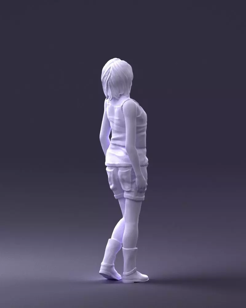 000358 Casual Girl in Summer Outfit 3dp 3D print model_5