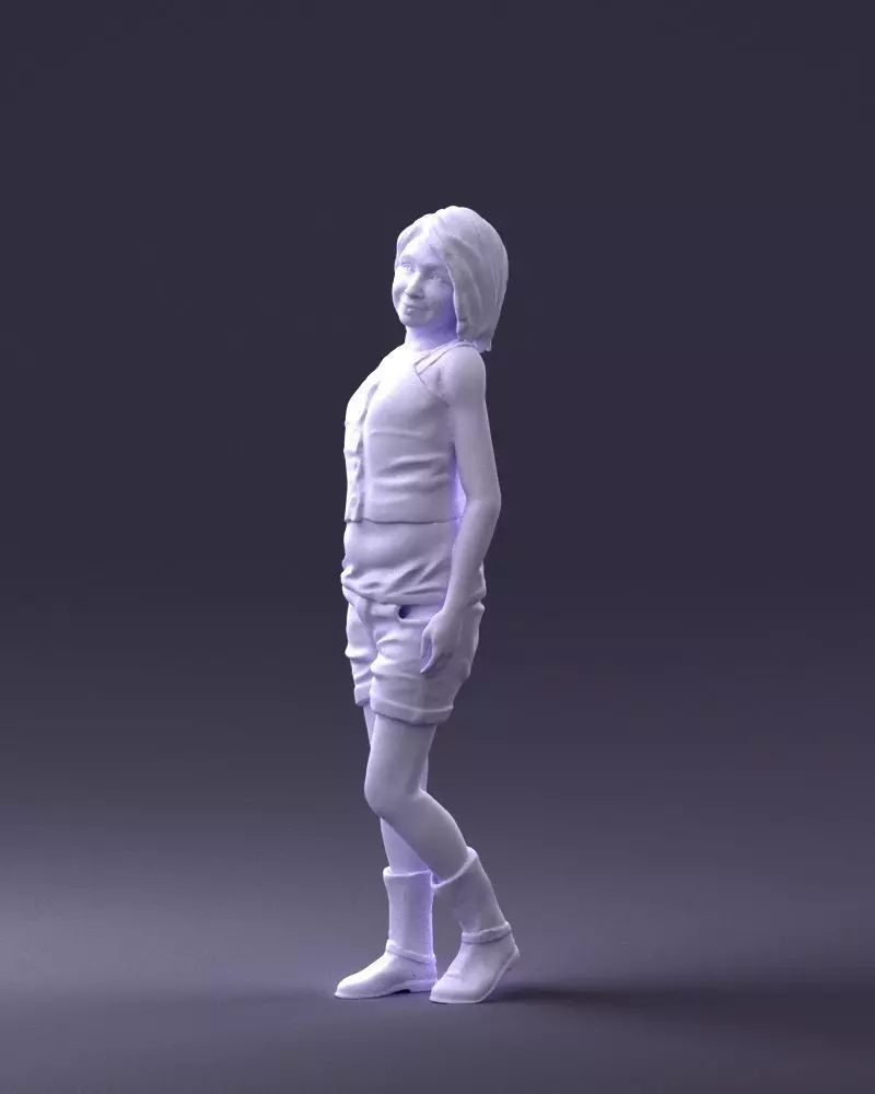 000358 Casual Girl in Summer Outfit 3dp 3D print model_9