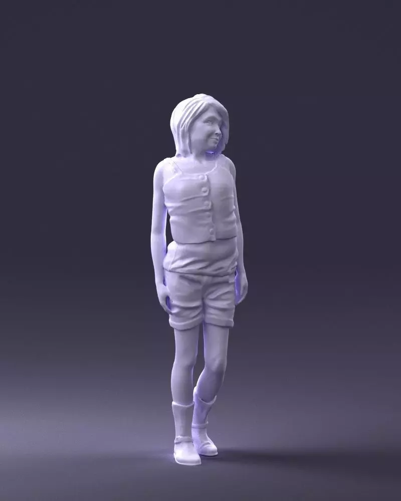 000358 Casual Girl in Summer Outfit 3dp 3D print model_2